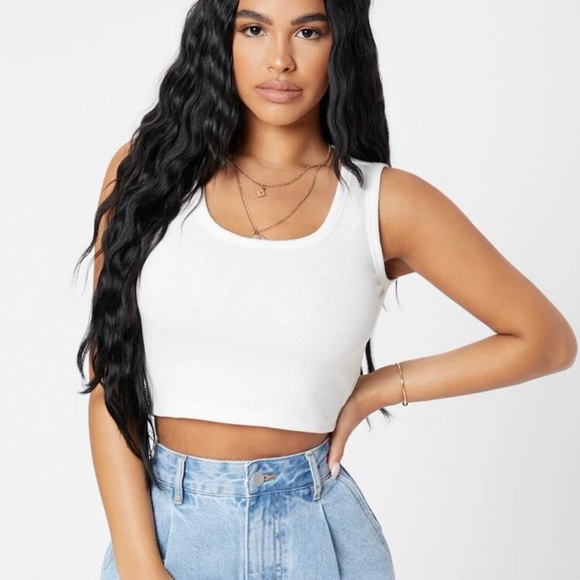 PETITE Rib-knit Crop Tank Top *NEW* - Picture 5 of 7